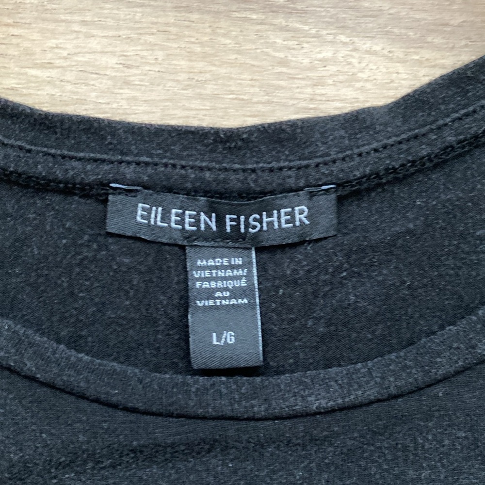 Eileen Fisher Black Long Sleeve Tencel Shirt - Picture 2 of 6
